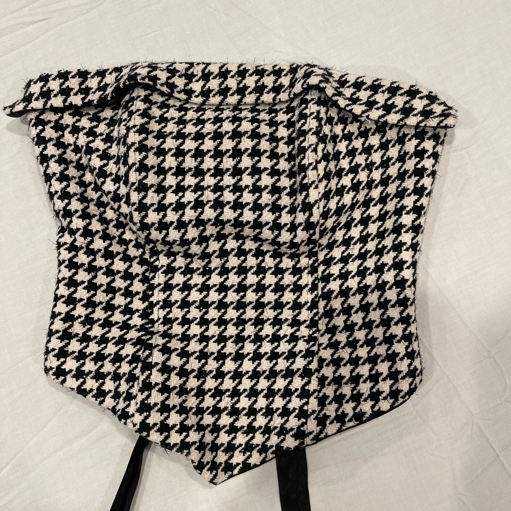 Revolve corset boned strapless top houndstooth size XS